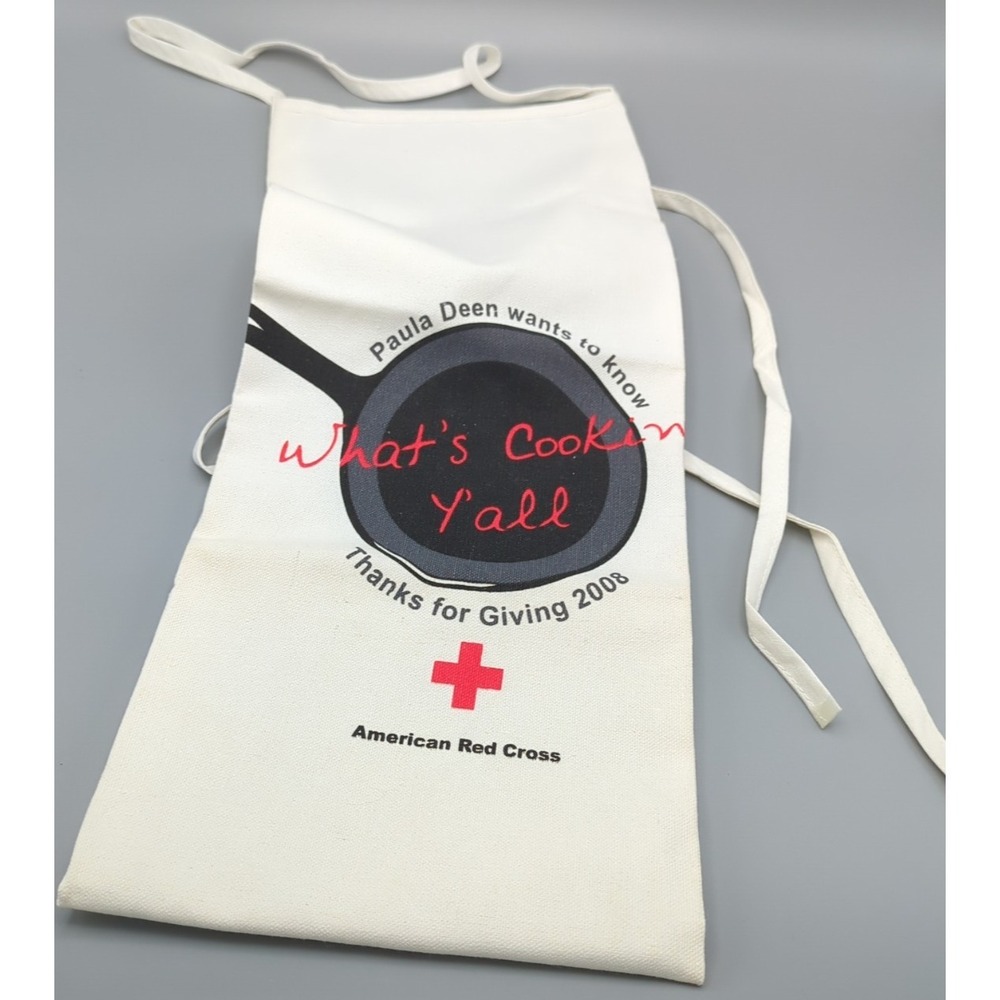 Paula Deen Apron Red Cross‎ 2008 Giveaway "What's Cookin Y'all" SWAG